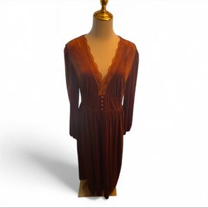 NWT Witchy Lace Velvet Maxi Dress in Rich Rust Orange